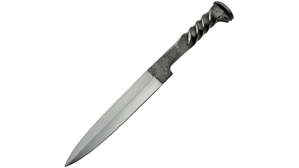 Pakistan Railroad Spike Dagger, 12in Overall, 6.5in Blade, Twisted handle, Brown Leather Sheath, HS-4415