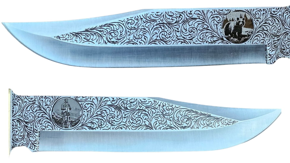 Paladin Full-tang Bowie 14in Folding Knife, Clip Point, Rosewood, Brass Guard Handle, BRASS GUARD AND ROSEWOOD, PE-14BK-2044