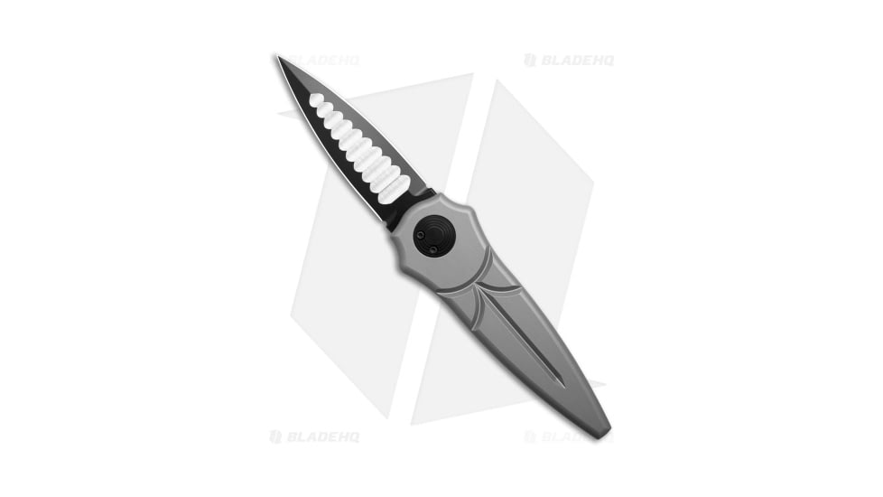 Paragon Warlock-X Folding Knife, 3.90in, CPM S35VN Stainless Steel, Dagger Blade, Aluminum Gray Handle, Black/Steel/Gray, 9.35in, BHQ-206674