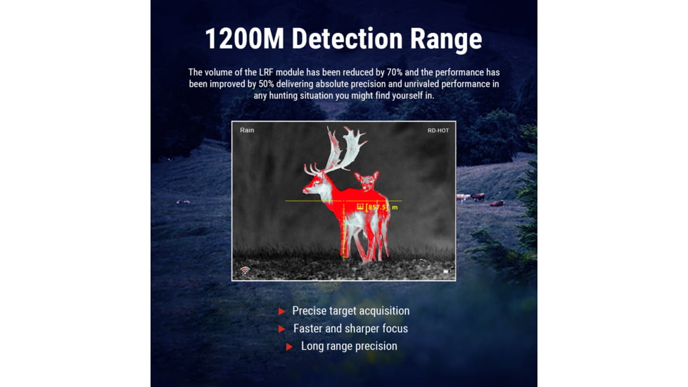 PARD Optics SA62 Thermal Imaging 1-4x35mm Rifle Scope w/LRF, OLED, 640x480, 50Hz, Black, SA62-35 w/LRF