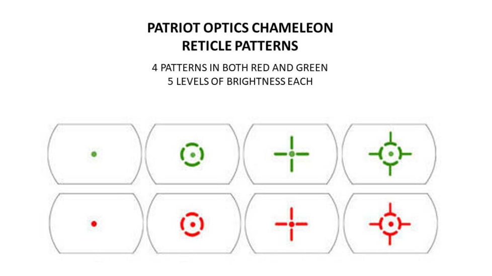 Patriot Optics Chameleon Reflex Sight, 4 Reticle, PO-RS-4