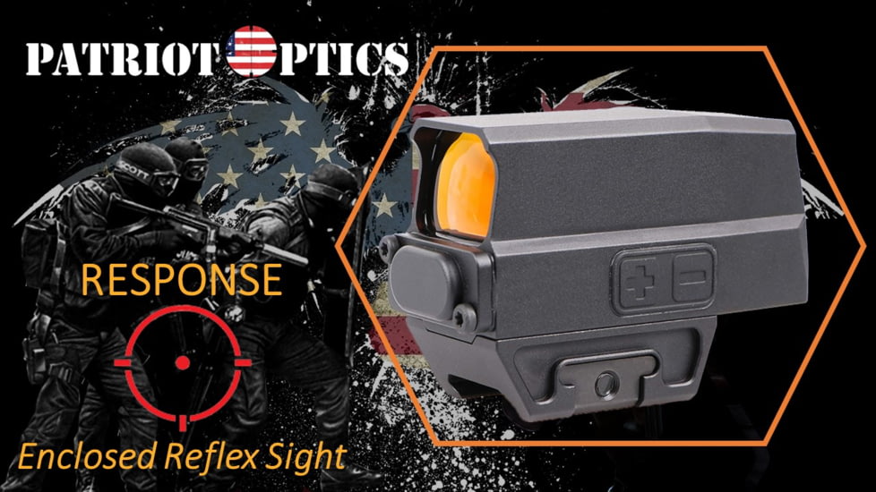 Patriot Optics Response Enclosed Emitter Reflex Sight, Matte Black, 1x, PO-RS-R
