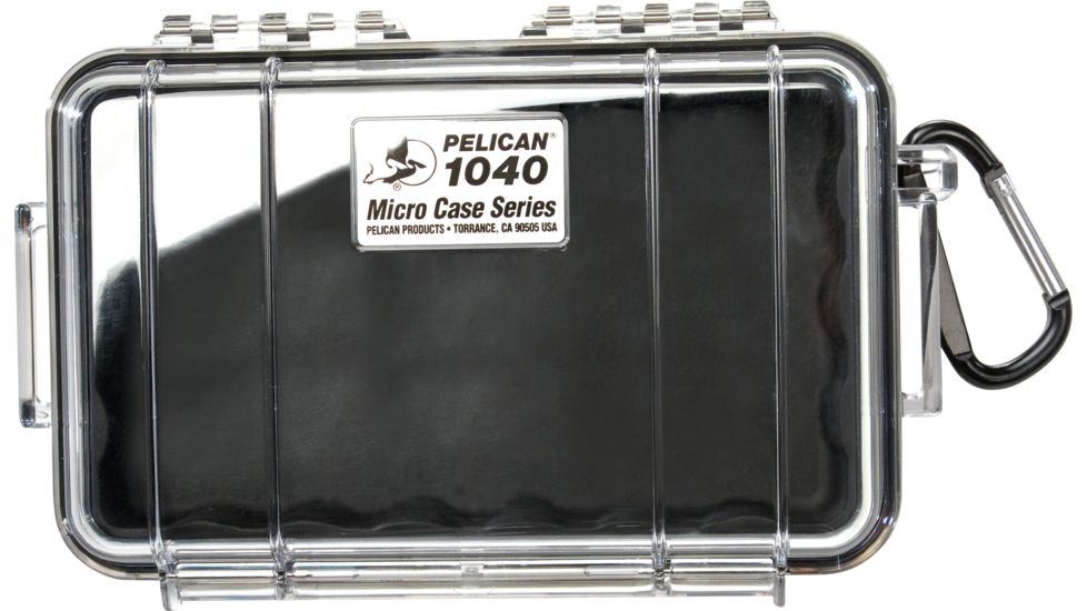 Pelican 1050 Micro Watertight Crushproof Dry Box, 7.50x5.06x3.12in - Clear w/Black Liner and Loop