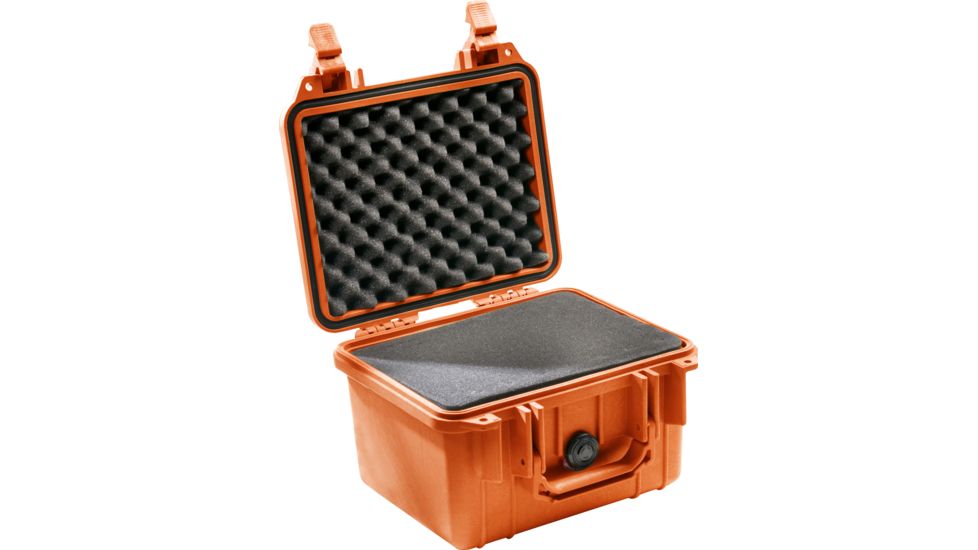 Pelican 1300 Small Protector Waterproof Case, Orange, Foam, 1300-000-150