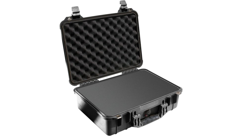 Pelican 1500 Medium Crushproof Dry Case, 18.5x14x7in, Black w/ Liner and Foam