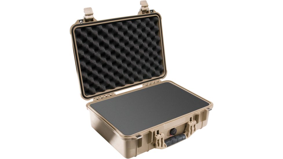 Pelican 1500 Medium Crushproof Dry Case, 18.5x14x7in, Desert Tan w/ Liner and Foam