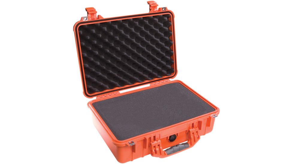 Pelican 1500 Medium Crushproof Dry Case, 18.5x14x7in, Orange w/ Liner and Foam