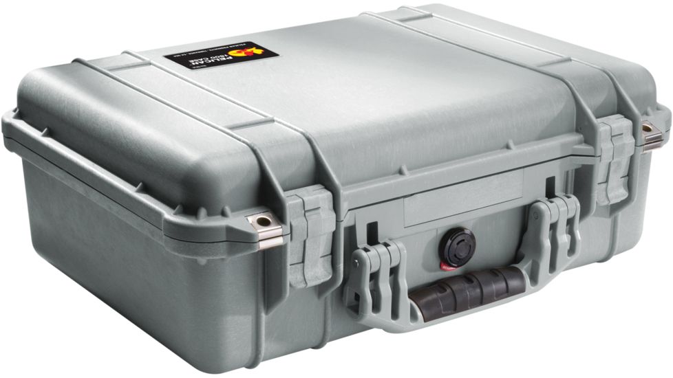 Pelican 1500NF Medium Crushproof Dry Case, 18.5x14x7in, Silver Protector - No Foam