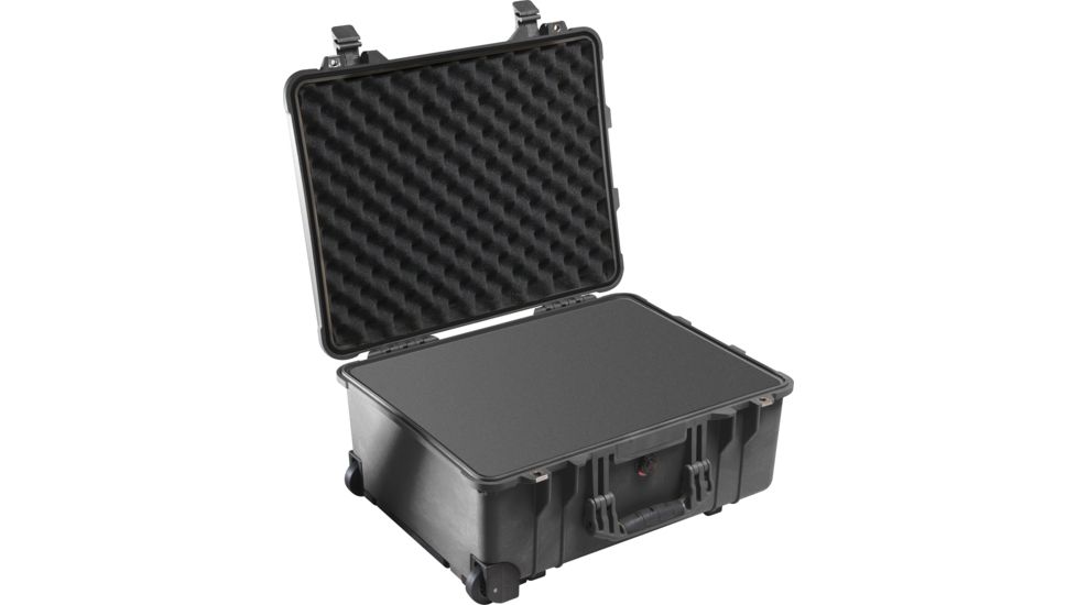 Pelican 1560 Large Crushproof Wheeled Dry Box, 22x18x10.4in, Black w/Foam