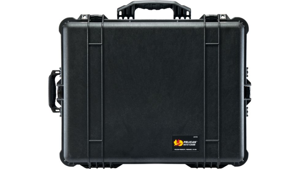 Pelican 1610 Waterproof 25x20x12in Transport Case, Black w/Wheels, Foam