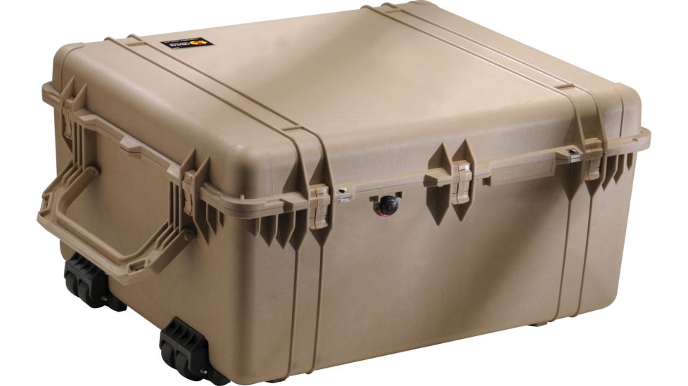 Pelican 1690 Transport Wheeled Crushproof Dry Box w/Foam, Desert Tan