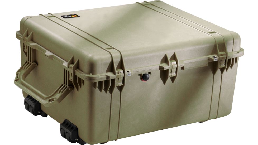 Pelican 1690 Transport Wheeled Crushproof Dry Box w/Foam, OD Green