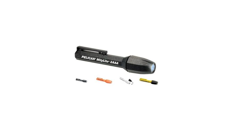 Pelican 1900 MityLite Laser Spot Xenon 2 Flashlight - Watertight Submersible w/ 2 AAA batteries, 90 lightbender, Black, Blue, Orange, White, Yellow