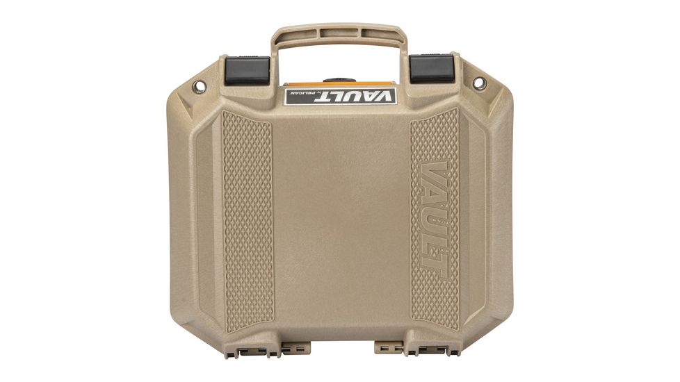 Pelican VAULT V100 Case, Small Pistol, 11x8x4.5 inch Internal Dimension, 12.28x12.03x5.16 inch External Dimension, Tan, VCV100-0020-TAN