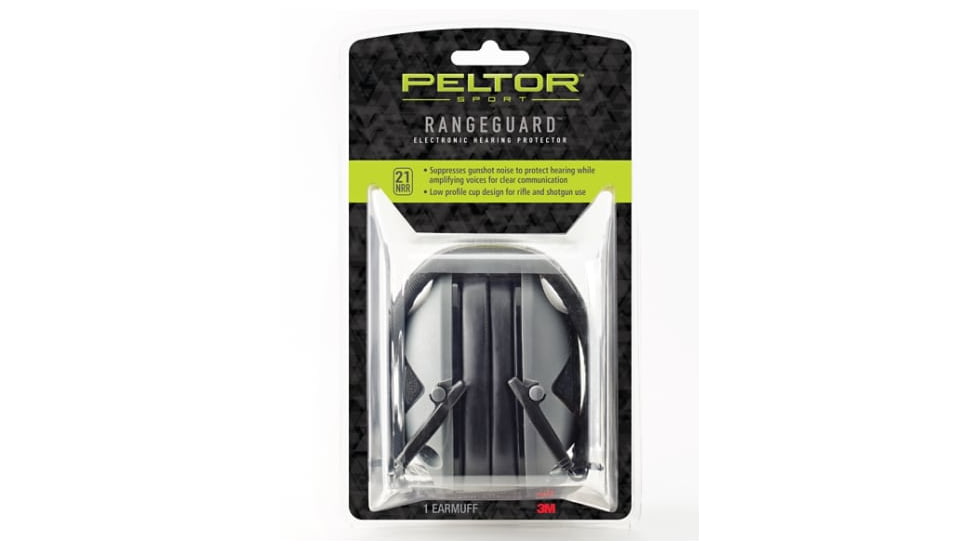 PELTOR RangeGuard Electronic Folding Ear Muff, Gray/Black, RG-OTH-4