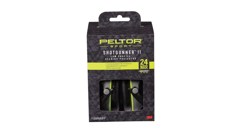 PELTOR Sport Shotgunner II Low-Profile Hearing Protector, Black/Gray, 97040-PEL-2C
