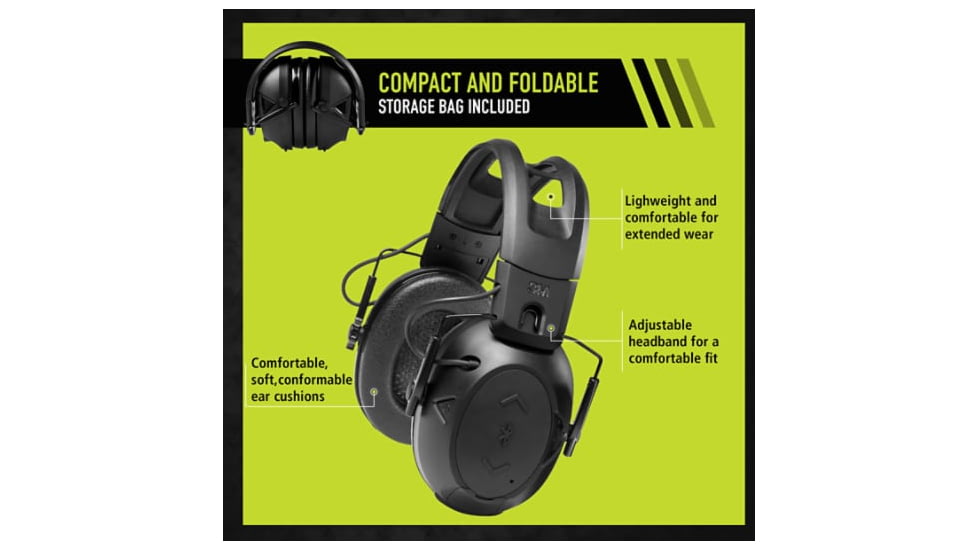 PELTOR Sport Tactical 500 Electronic Hearing Protection Ear Muffs. 26dB NRR, Bluetooth, Black, TAC500-NS-8