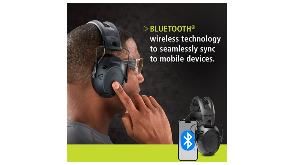 PELTOR Sport Tactical 500 Electronic Hearing Protection Ear Muffs. 26dB NRR, Bluetooth, Black, TAC500-NS-8
