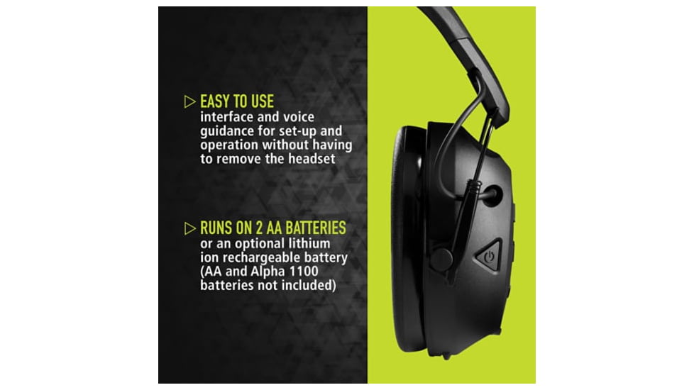 PELTOR Sport Tactical 500 Electronic Hearing Protection Ear Muffs. 26dB NRR, Bluetooth, Black, TAC500-NS-8