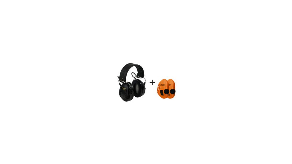 Peltor Tactical Sport Earmuffs, 20dB, 1 EA/Case, Black/Hunters Orange, MT16H210F-479-SV