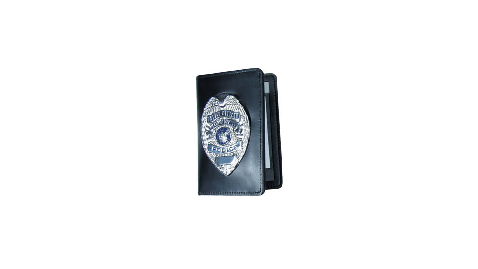 Duty Leather Book Style Case w/ Double ID &amp; Outside Mount - 3.00''x4.50''