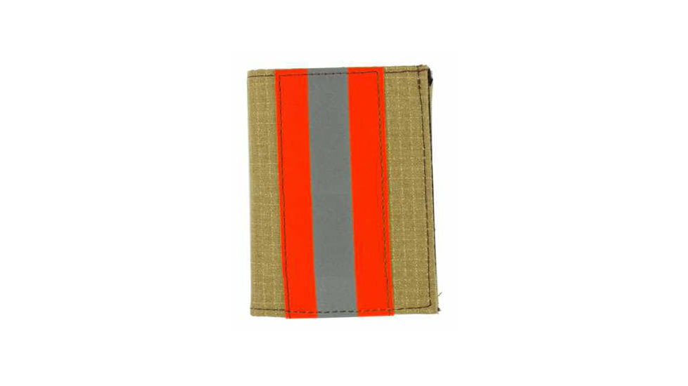 Firefighter Gold Matrix Badge &amp; ID Case w/ Orange Tape - 2.75''x3.50''