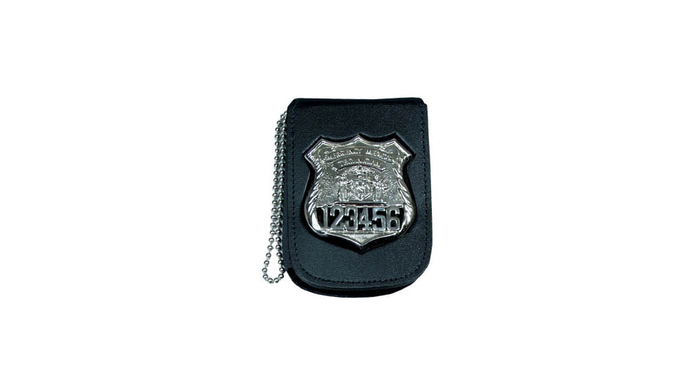 Recessed Badge &amp; ID Neck Holder w/ Chain - 2.75''x3.63''