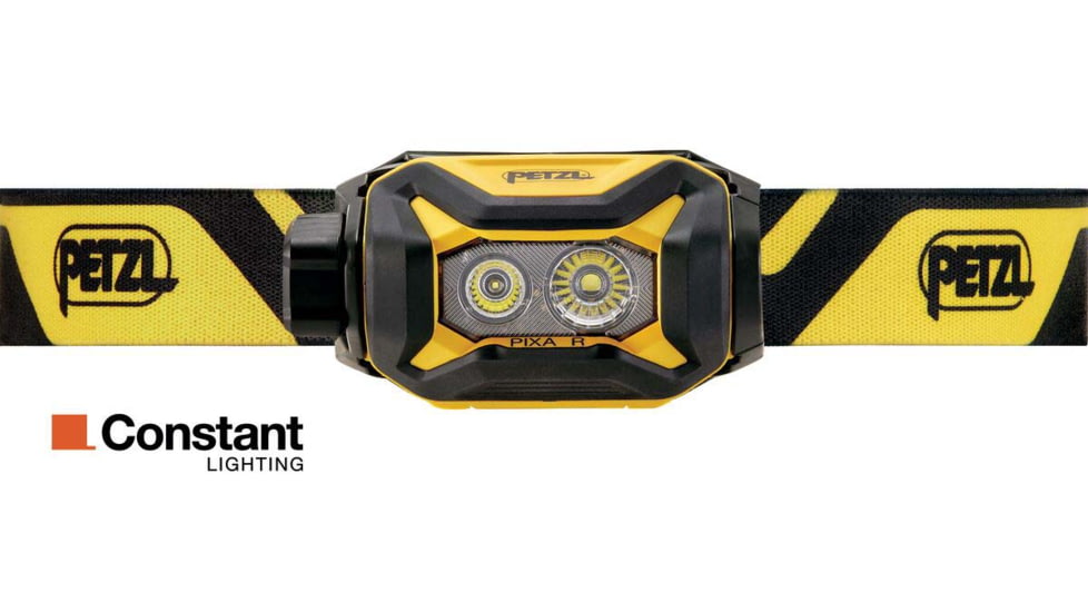 Petzl PIXA R 1250 mAh CORE PRO Rechargeable Battery 600 Lumens LED Headlamp, Black/Yellow, E120CA00