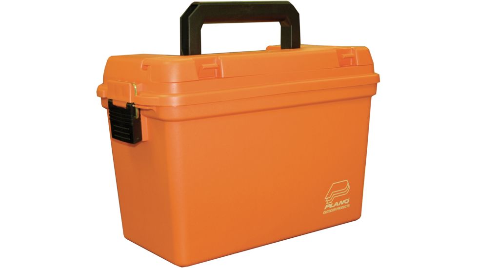 Plano Deep Dry Storage Box with Tray, Orange, Medium, 161250