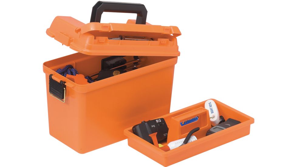 Plano Extra Large Dry Storage Box with Tray, Orange, Extra -Large, 181250
