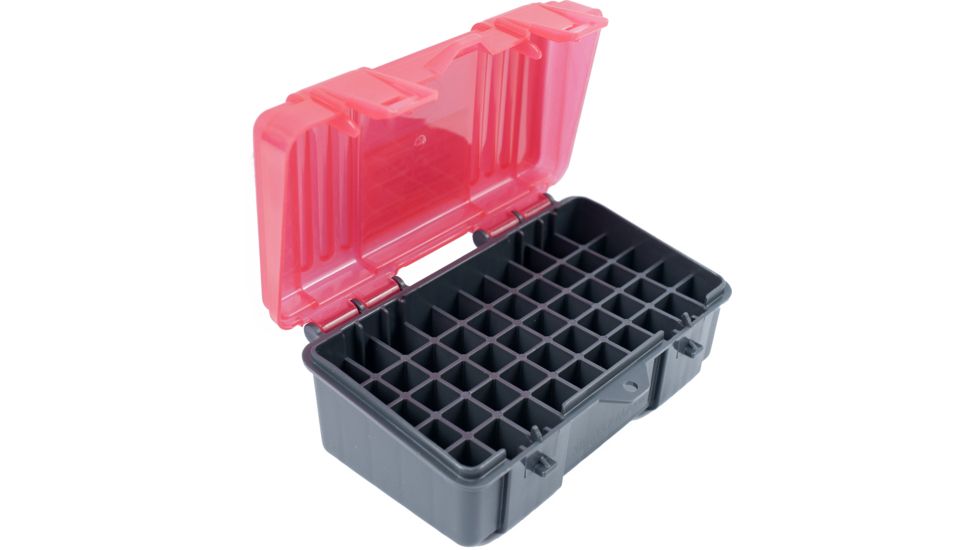 Plano 50 Count Ammo Case w/ Hinged Cover - 357-38 cal - Gray &amp; Trans Rose