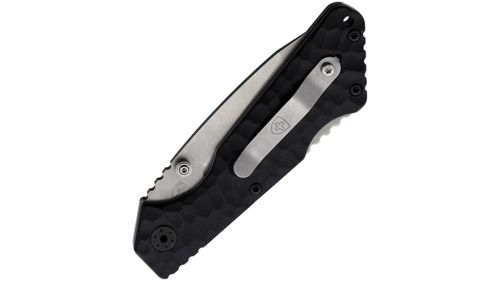 Polizeibedarf PM-5 Operator Folding Knife, 4.75in Closed, 3.5in Stonewash Stainless Tanto Blade, Black Sculpted G10 Handle, PM5KSKBK