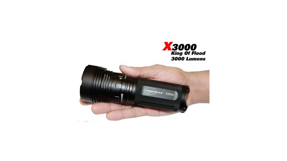 PowerTac X3000 Flashlight 3000 Lumens, Black POWERTAC-X3000