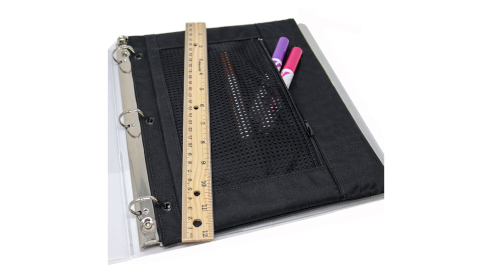 Premier Body Armor Level IIIA 3-Ring Pencil Pouch, Black, 3RP-9037