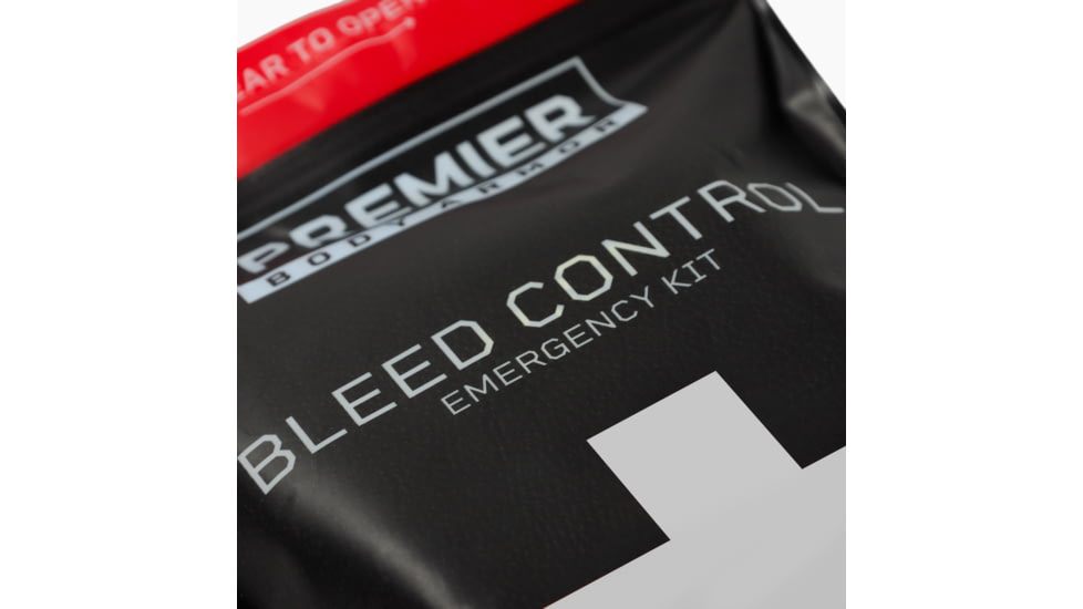 Premier Body Armor PBA Bleed Control Kit Standard Gauze, Black/Red, 9x6 inch, STAT-BC Kit 2.0