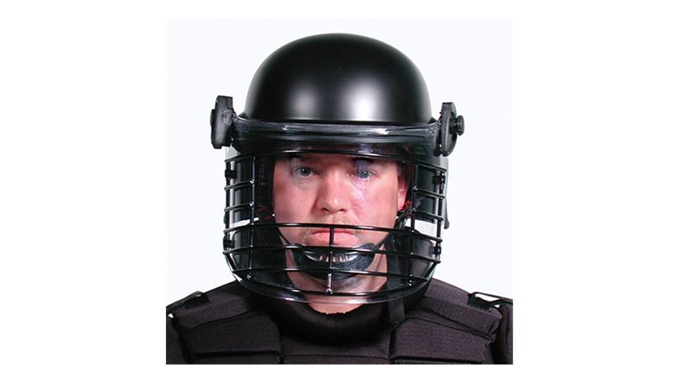 Premier Crown Corp Tacelite Tcm&amp;trade Full Coverage Riot Duty Helmet W/ Wire Face Guard, Black, Small, 2.5Ib, JCR100CS