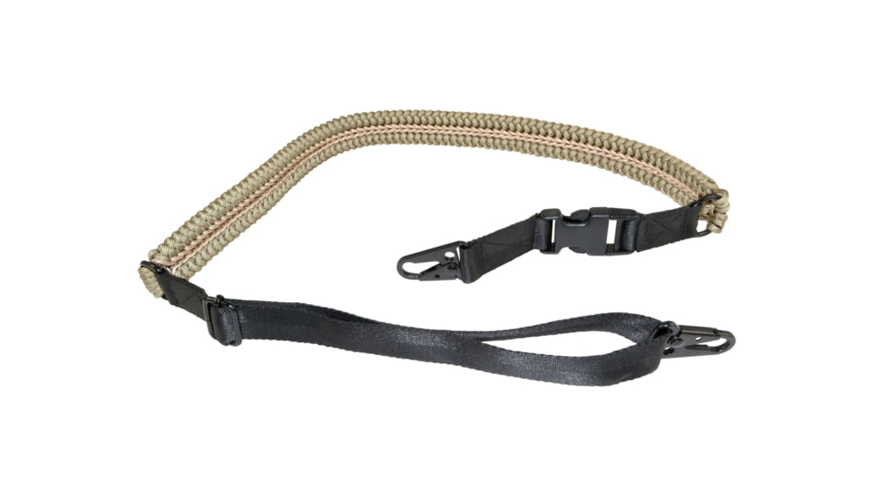 Presma 2 Point Paracord Tactical Sling for Rifle, Shotgun w/ QD Quick Release Hooks for Sling Adapter, Tan, 2PPS-T