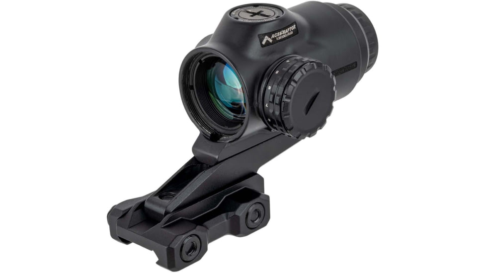 Primary Arms SLx 3x MicroPrism Red Dot Sight, 1/4 MOA, Prism Scope, Green Illuminated ACSS Raptor 5.56/.308 Yard, Black, 710037