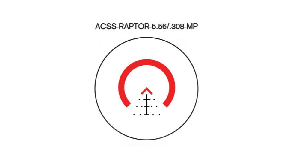 Primary Arms SLx 3X MicroPrism Red Dot Sigh, Red Illuminated ACSS Raptor 5.56/.308 Reticle - Meter, Black, 710038