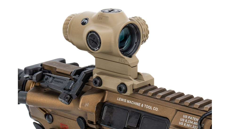 Primary Arms SLx 3x MicroPrism Red Dot Sight, 1/4 MOA, Prism Scope, Red Illuminated ACSS Raptor 7.62/300BO Yard, Flat Dark Earth, 710057