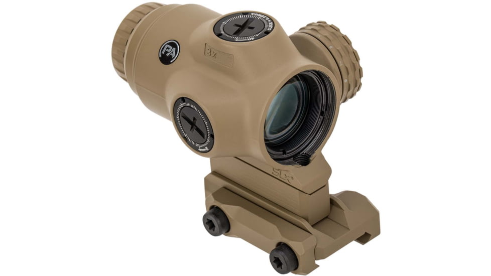 Primary Arms SLx 3x MicroPrism Red Dot Sight, 1/4 MOA, Prism Scope, Red Illuminated ACSS Raptor 7.62/300BO Yard, Flat Dark Earth, 710057