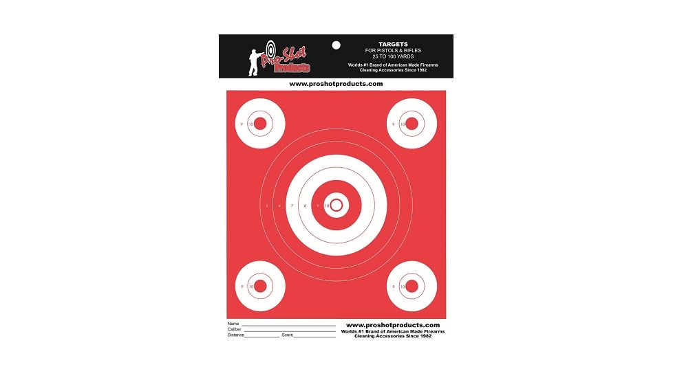 Pro-Shot Bullseye 1x6in, 4x2in Heavy Paper Targets, Day Glo Orange, 6 Pack, OG-6