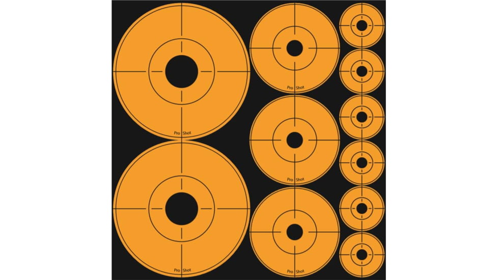 Pro-Shot ASSORTED-DOT Peel &amp; Stick Target Dots Assorted Orange 10 Per Pack