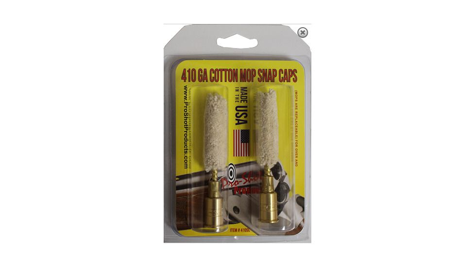 Pro-Shot Pro-Shot Brass Snap Caps With Cotton Mops .410 Gauge Two Per Package, White w/ Brass Head, 410SC