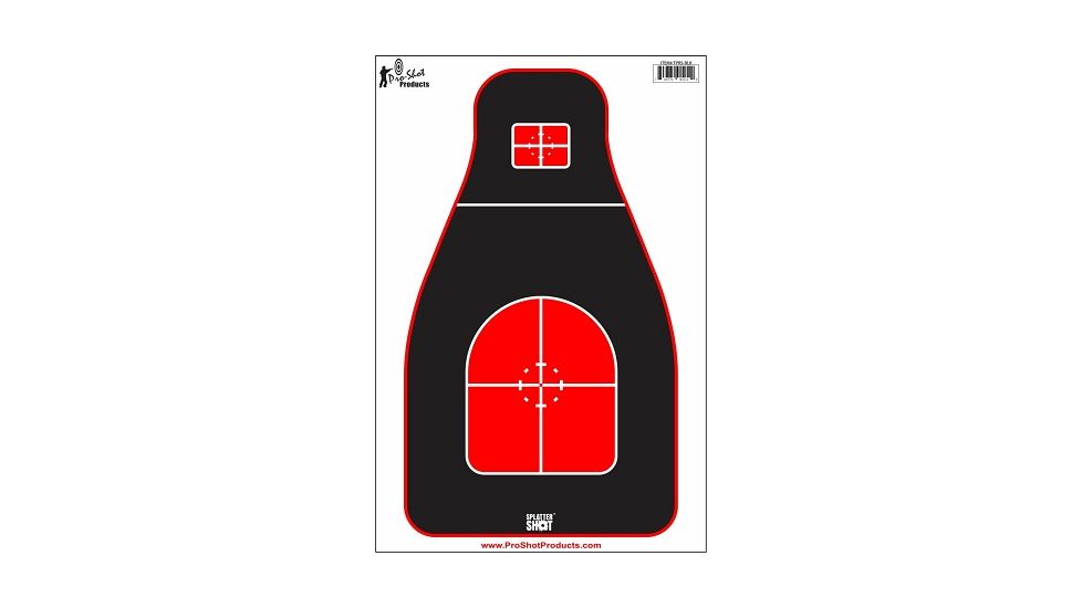 Pro-Shot Pro-Shot Splatter Shot 12 x 18 Tactical Precision Target - Red/Black Heavy Tag Paper, Red, Black, White, Pack of 8 TPRS-BLK-8PK, Red, Black, White, TPRS-BLK-8PK