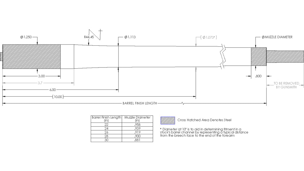 Proof Research Barrel, Bolt, 338, 24 Length, 9.4 Twist, 5 Groove, Cf, Sendero, 1.25 Breech, 101049