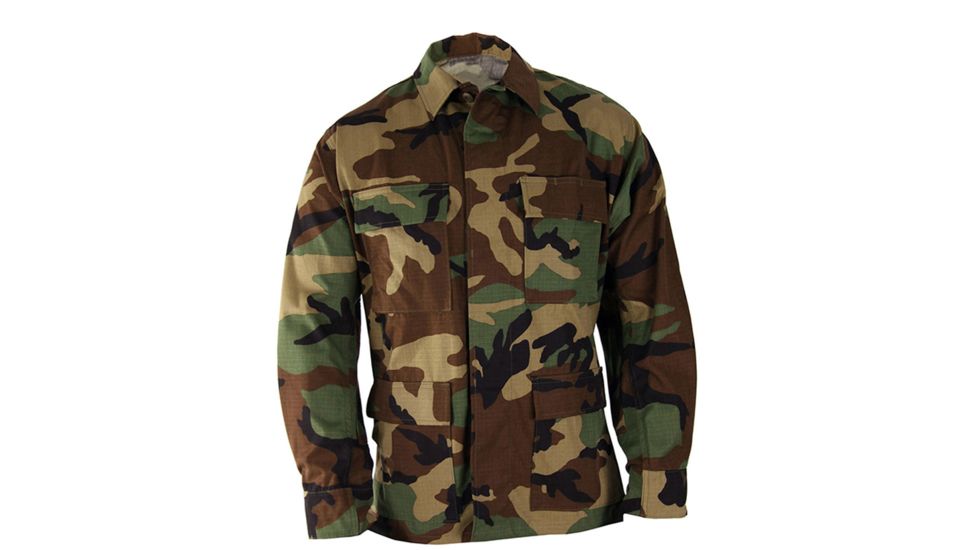 Propper Genuine Gear BDU Coat, 60/40 Cotton/Poly Ripstop - Men's, Woodland Camo, Extra Small, Regular, F545025320XS2