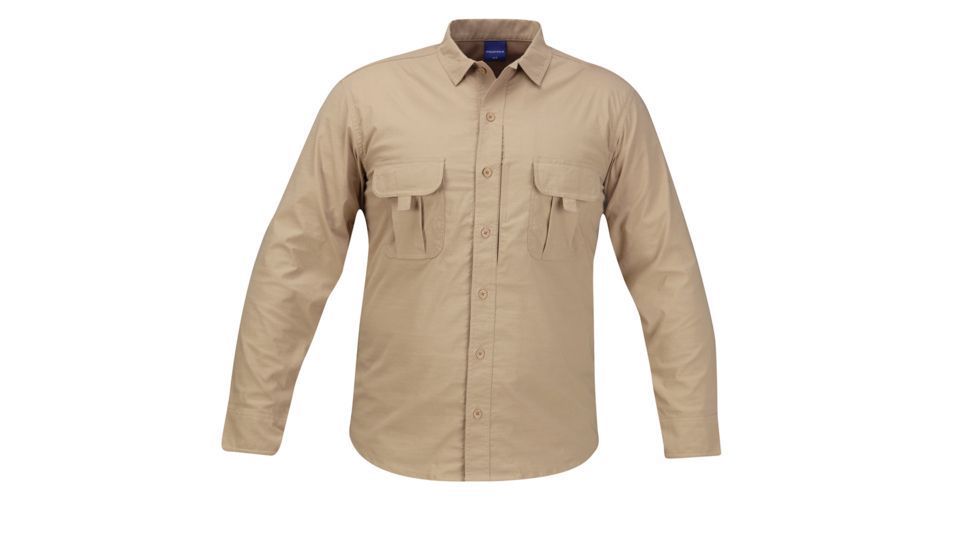 PROPPER Summerweight Tactical Mens Long Sleeve Shirt, Khaki, XL-L F53463C250XL3