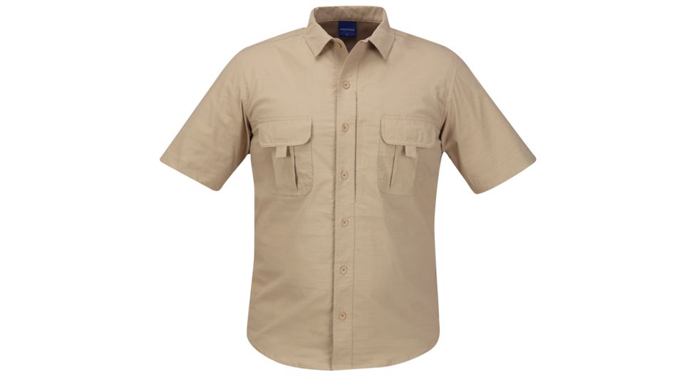 PROPPER Summerweight Tactical Mens Short Sleeve Shirt, Khaki, 3XL F53743C2503XL