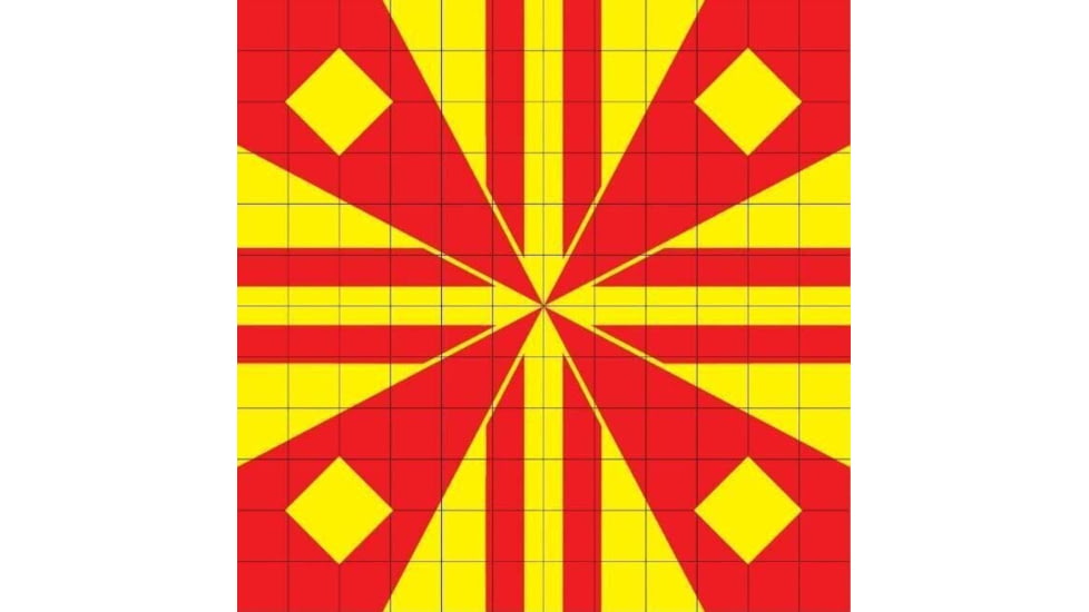 ProShot LockOn T-1 3/4 Low Power Optic Sight-In Target, 12in x 12in Target Area, Yellow/Red, 10 Pack, T-1 3/4-10